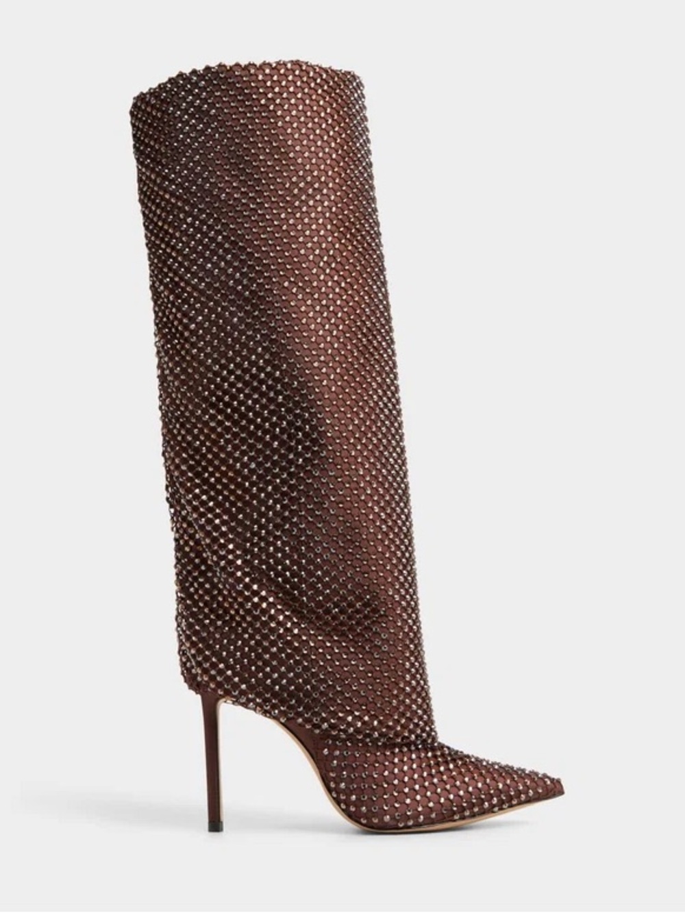 Aldo Rhinestone Glitter Brown Heeled Boots
